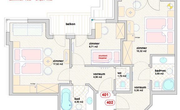 [Translate to Englisch:] Familien-Suite mit Doppelzimmer Jägerhof Tirol 